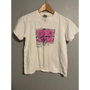 Vintage Oneita Shirt Youth 14-16 White Desert Dance Santa Fe Graphic 90s READ
